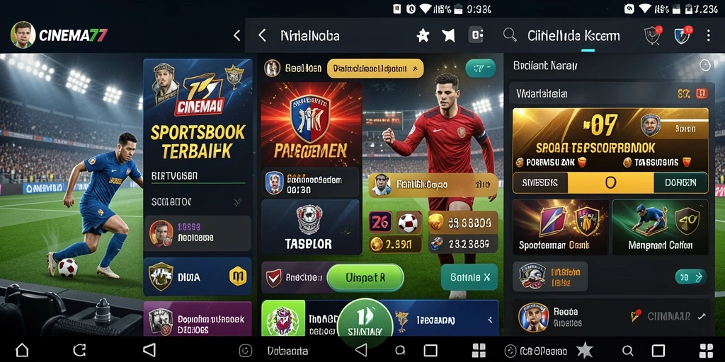Tampilan gameplay Sportsbook yang menarik di CINEMA77.