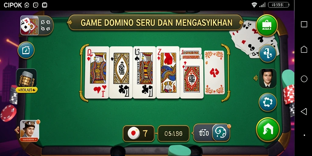 Screenshot utama CIPOK menampilkan gameplay Domino yang seru.