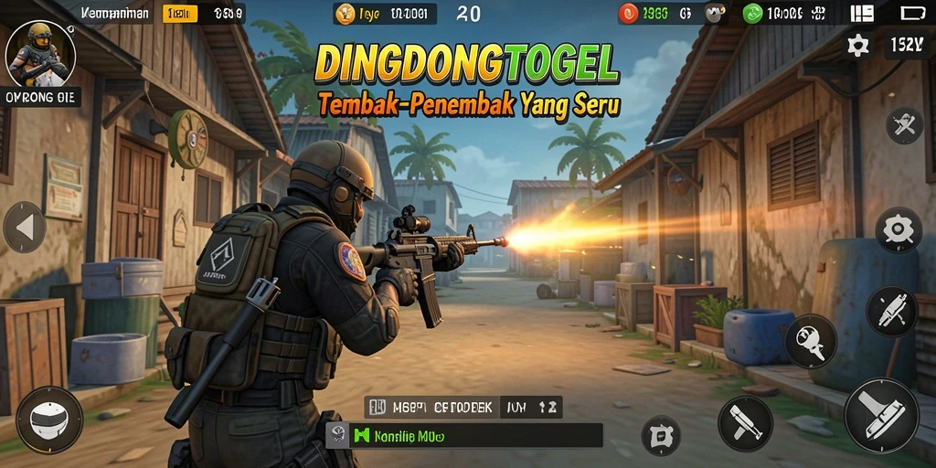 Screenshot gameplay menunjukkan aksi menembak yang mendebarkan.