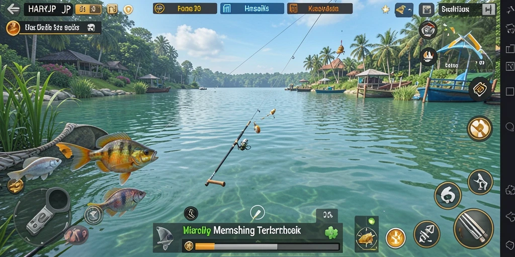 Gameplay memancing yang menarik dan interaktif dalam HARAPJP.