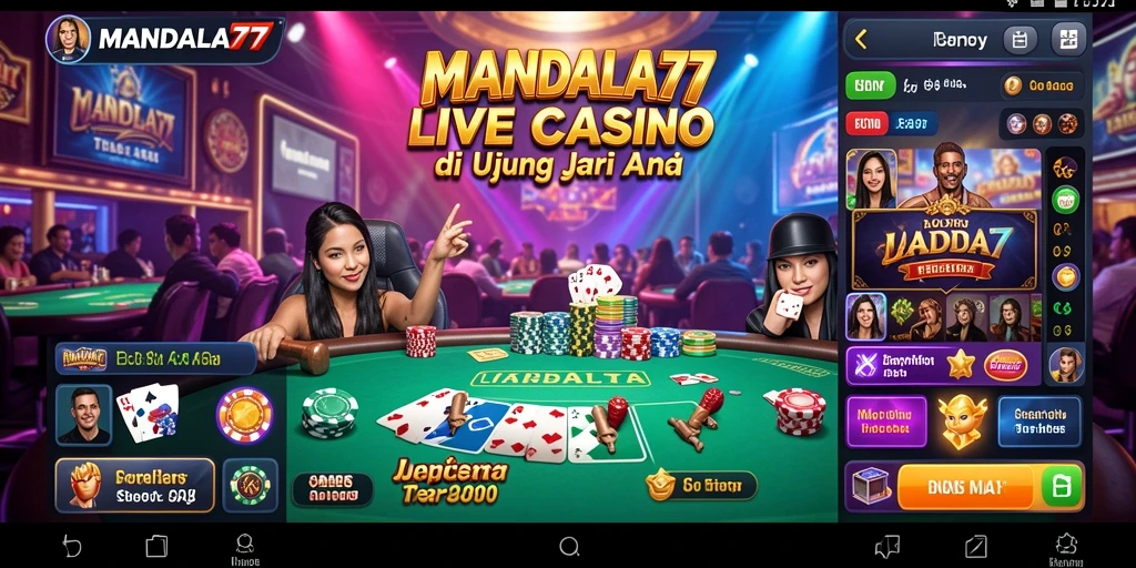 Screenshot gameplay MANDALA77 menampilkan aksi penuh strategi di meja kasino.