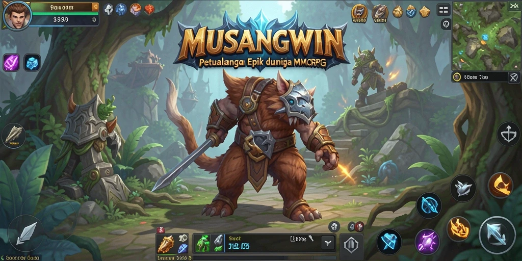 Screenshot permainan MUSANGWIN yang menampilkan petualangan seru dalam MMORPG.