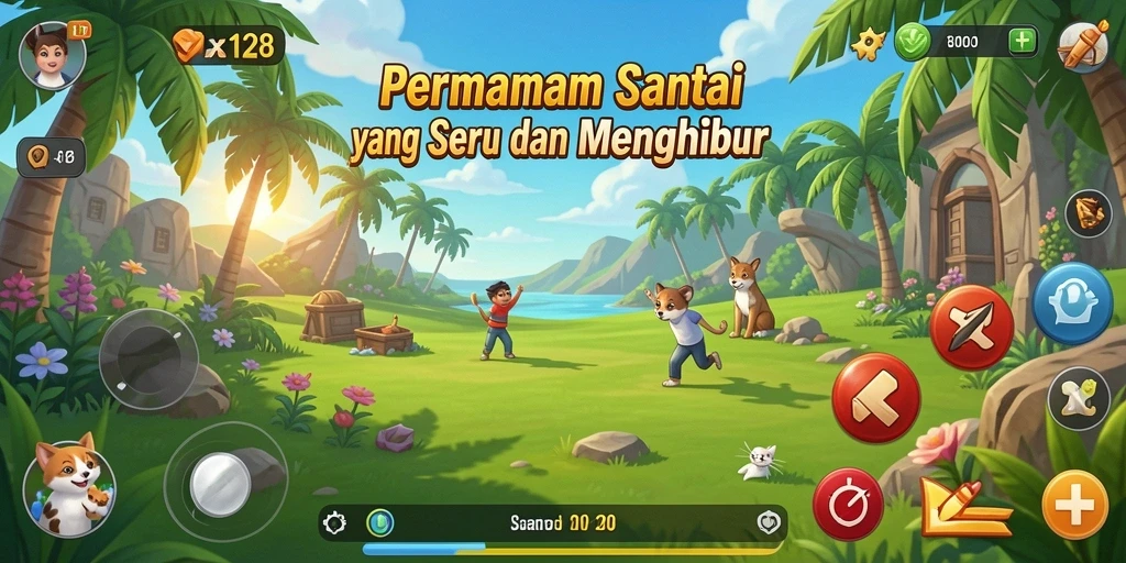 Tampilan gameplay seru dan penuh warna dari OLX128.