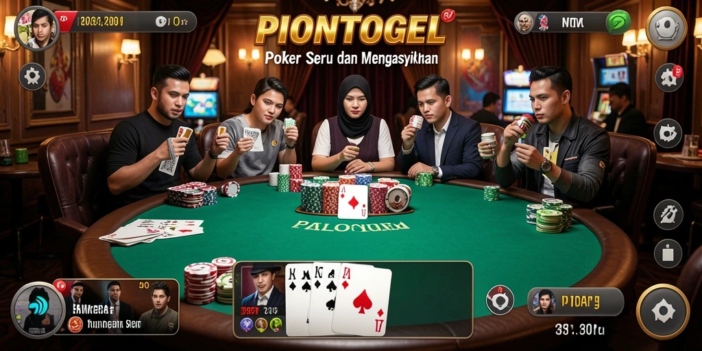 Screenshot utama PIONTOGEL menampilkan serunya bermain Poker.