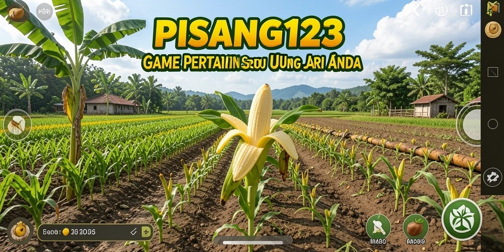 Tampilan gameplay seru saat bertani di PISANG123 yang mengasyikkan.
