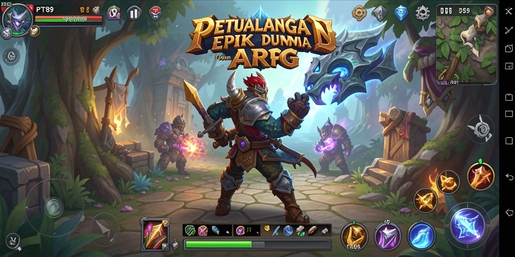 Tangkapan layar menampilkan aksi seru dalam pertempuran ARPG di PT89.