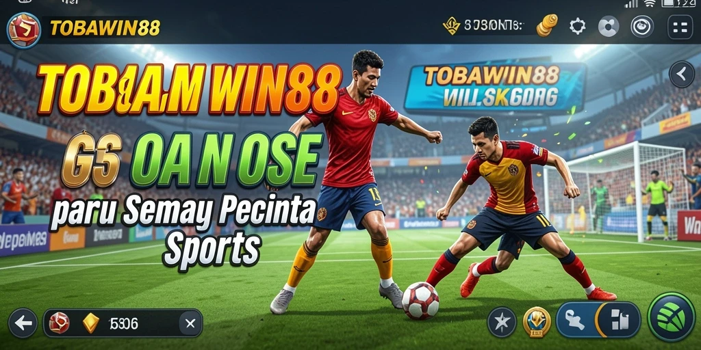 Screenshot utama TOBAWIN88 menampilkan aksi seru dalam permainan olahraga.