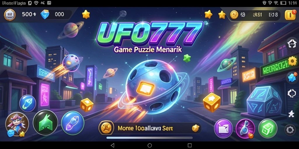 Tampilan gameplay puzzle yang menantang dan mengasyikkan di UFO777.