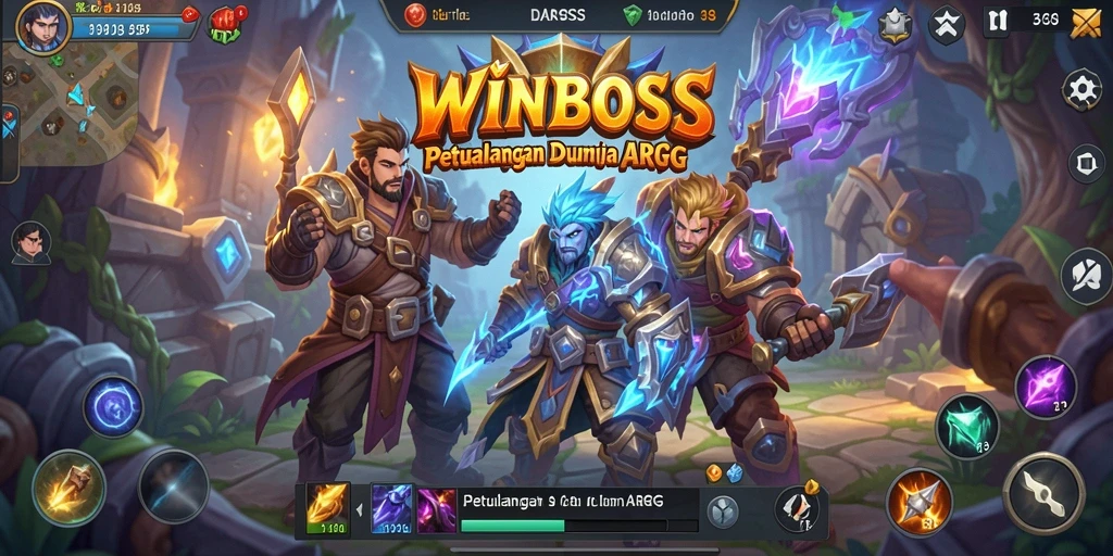 Screenshot gameplay WINBOSS menampilkan aksi pertarungan yang intens.