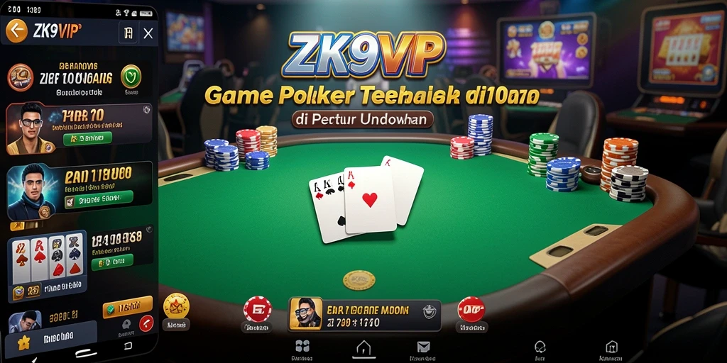 Tampilan antarmuka gameplay Poker yang menarik di ZK9VIP.